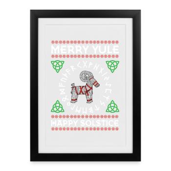 Merry Yule Happy Solstice Yuletide Christmas - Framed poster (27 × 37 cm) - black - Front