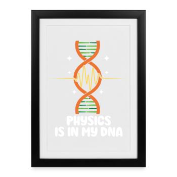 est dans mon ADN professeur de physique - Affiche encadrée (27 × 37 cm) - noir - Devant