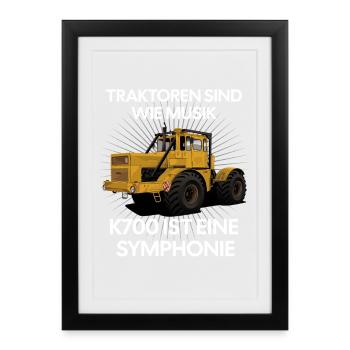 Traktoren Sind Wie Musik Symphonie - K700 - Gerahmtes Poster (27 × 37 cm) - Schwarz - Vorne