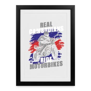 Cambodge Moto cambodgien - Affiche encadrée (27 × 37 cm) - noir - Devant
