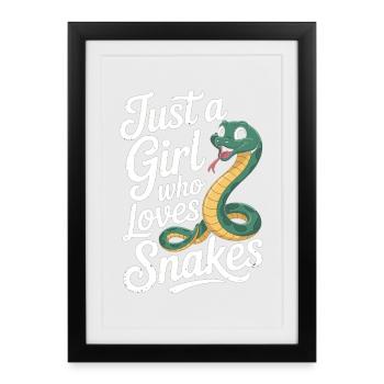 Chemise d’amoureux des serpents pour les Herp Girls et les fans de reptiles - Affiche encadrée (27 × 37 cm) - noir - Devant