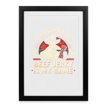 Beef Jerky Dried Meat Biltong Pemmican Father - Framed poster (27 × 37 cm) - black - Front