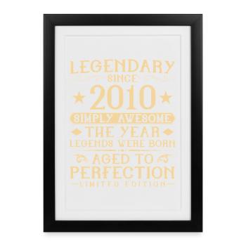 16th Birthday Vintage Vintage 2010 Gift - Framed poster (27 × 37 cm) - black - Front