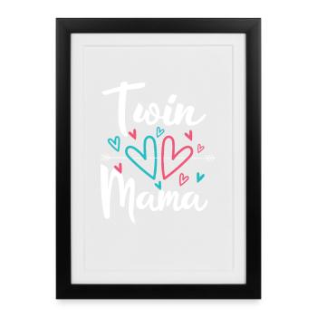 Twin Mom Pregnancy Mom of Twins - Framed poster (27 × 37 cm) - black - Front