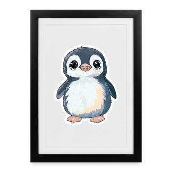 Pinguin - Gerahmtes Poster (27 × 37 cm) - Schwarz - Vorne