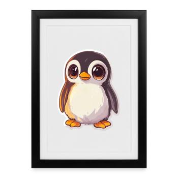 Pinguin - Gerahmtes Poster (27 × 37 cm) - Schwarz - Vorne