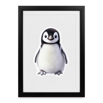 Pinguin - Gerahmtes Poster (27 × 37 cm) - Schwarz - Vorne