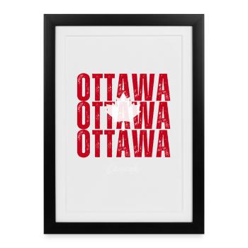 Ottawa Canada, j’adore Ottawa - Affiche encadrée (27 × 37 cm) - noir - Devant