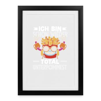 Totally underpommest encore une fois – blague sur les frites - Affiche encadrée (27 × 37 cm) - noir - Devant