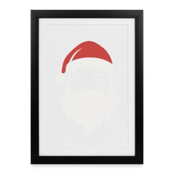 Santa Claus Face T-Shirt Funny XMAS Santa - Framed poster (27 × 37 cm) - black - Front