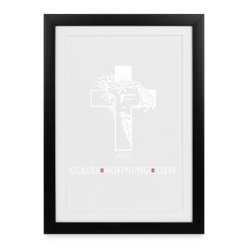 Jésus avec la couronne d’épines - Affiche encadrée (27 × 37 cm) - noir - Devant