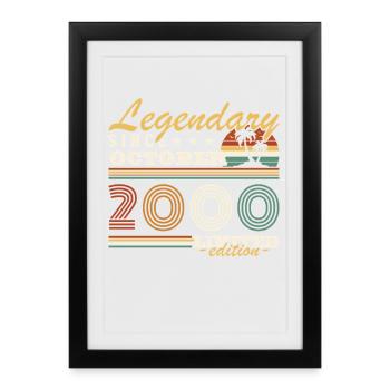 Légendaire depuis octobre 2000 Vintage Rétro  - Affiche encadrée (27 × 37 cm) - noir - Devant