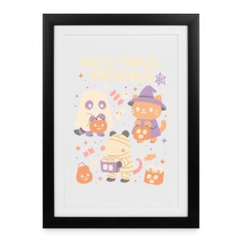 Boo-Tiful Trouble Halloween Costume Fun - Affiche encadrée (27 × 37 cm) - noir - Devant
