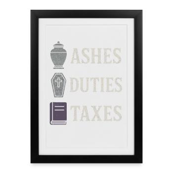 Cadavre Science Humour noir Mort Positif - Affiche encadrée (27 × 37 cm) - noir - Devant