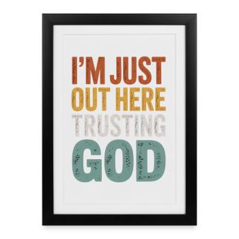 I Trust God Motif - Affiche encadrée (27 × 37 cm) - noir - Devant