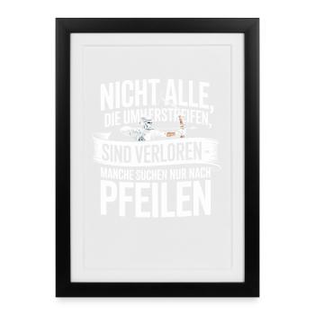 Archery design for archers and courses - Framed poster (27 × 37 cm) - black - Front