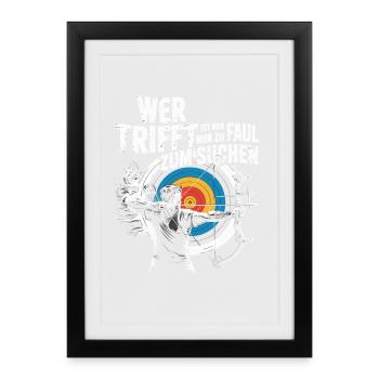 Archery design for archers and courses - Framed poster (27 × 37 cm) - black - Front