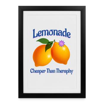 Limonade moins chère que le fruit du citron Theraphy - Affiche encadrée (27 × 37 cm) - noir - Devant