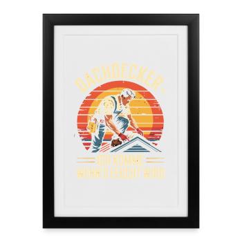 Couvreur Je viens quand il fait humide - Affiche encadrée (27 × 37 cm) - noir - Devant