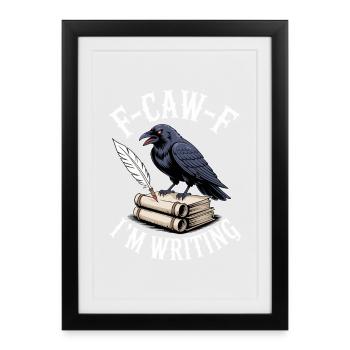 Raven quill and scrolls - Framed poster (27 × 37 cm) - black - Front