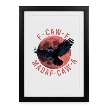 Raven flight in front of a red moon - Framed poster (27 × 37 cm) - black - Front