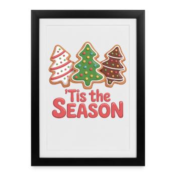 Xmas Cookie Shirt für Weihnachtsfreunde - Gerahmtes Poster (27 × 37 cm) - Schwarz - Vorne