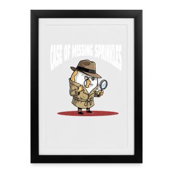 Détective Drôle de Donut - Affiche encadrée (27 × 37 cm) - noir - Devant