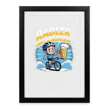 Cyclisme Cyclisme VTT - Affiche encadrée (27 × 37 cm) - noir - Devant