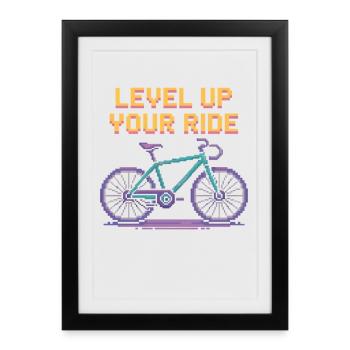 Cyclisme Cyclisme VTT - Affiche encadrée (27 × 37 cm) - noir - Devant