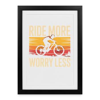 Cyclisme Cyclisme VTT - Affiche encadrée (27 × 37 cm) - noir - Devant