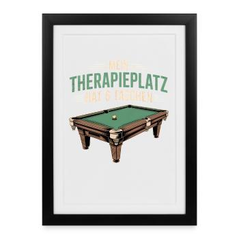 Jouer au billard Snooker Joueurs de billard - Affiche encadrée (27 × 37 cm) - noir - Devant