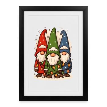 Christmas Gnome Christmas Gnome Christmas - Framed poster (27 × 37 cm) - black - Front