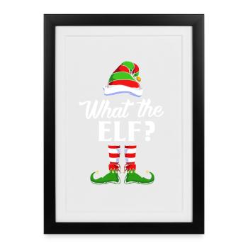 Elfe Elf Cadeau de Noël - Affiche encadrée (27 × 37 cm) - noir - Devant