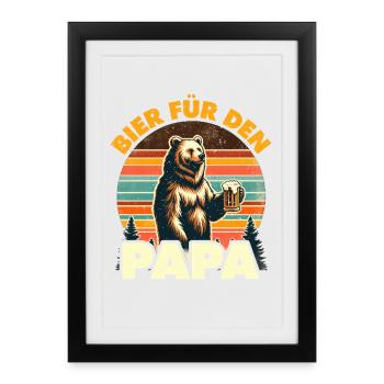 Father-to-be BEER FOR DAD Funny - Framed poster (27 × 37 cm) - black - Front