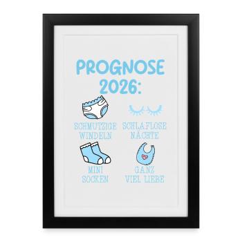 Bientôt maman PRÉVISIONS 2026 COUCHES SALIES - Affiche encadrée (27 × 37 cm) - noir - Devant