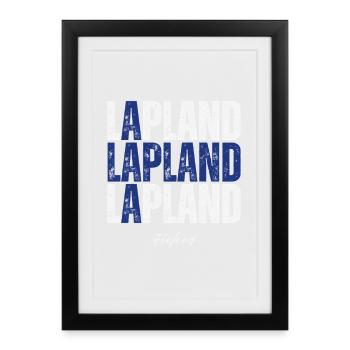 Laponie Finlande, un souvenir de la Laponie - Affiche encadrée (27 × 37 cm) - noir - Devant