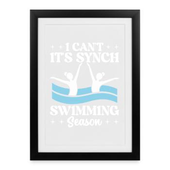 Synchronschwimmen Kunstschwimmen Wassersport - Gerahmtes Poster (27 × 37 cm) - Schwarz - Vorne