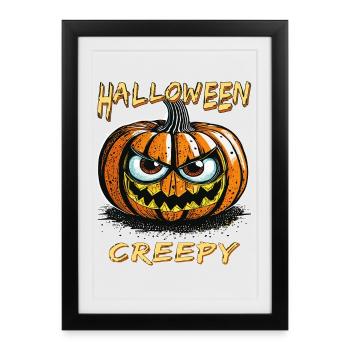 CITROUILLE D’HALLOWEEN EFFRAYANTE - Affiche encadrée (27 × 37 cm) - noir - Devant