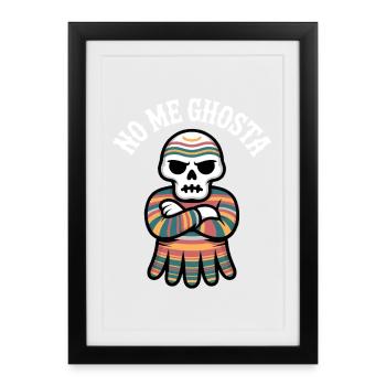No Me Gusta Calavera Poncho - Framed poster (27 × 37 cm) - black - Front