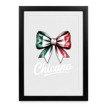 Chicana Bow Italy Flag Design - Framed poster (27 × 37 cm) - black - Front