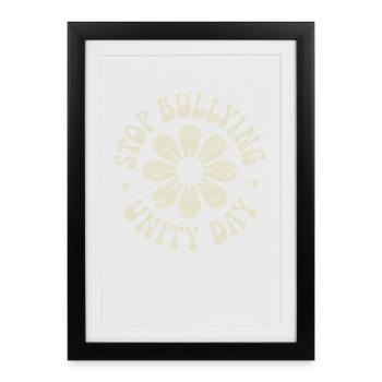Against bullying, harmony, cohesion, message - Framed poster (27 × 37 cm) - black - Front