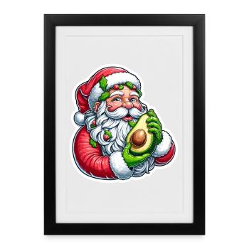 Avocat Père Noël Fête Joie - Affiche encadrée (27 × 37 cm) - noir - Devant