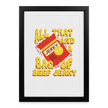 Beef Jerky Dried Meat Biltong Pemmican - Framed poster (27 × 37 cm) - black - Front