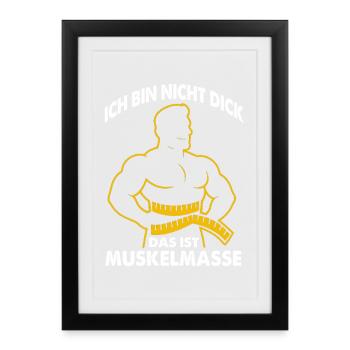 Muscles instead of mass saying - Framed poster (27 × 37 cm) - black - Front