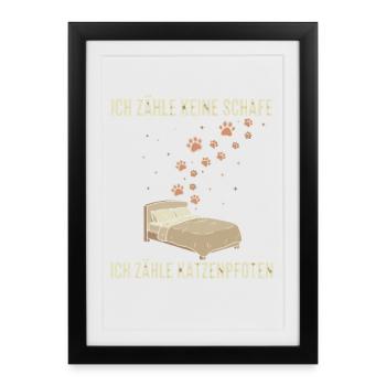 Déco du lit de I Count Cat Paws - Affiche encadrée (27 × 37 cm) - noir - Devant