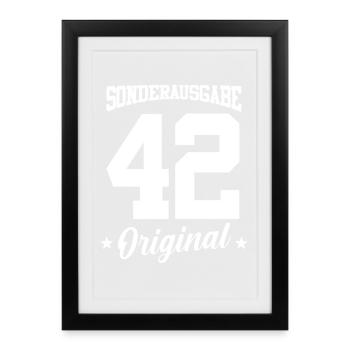 42 Geburtstag - Gerahmtes Poster (27 × 37 cm) - Schwarz - Vorne