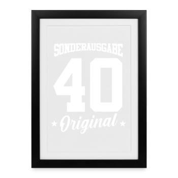 40 Geburtstag - Gerahmtes Poster (27 × 37 cm) - Schwarz - Vorne
