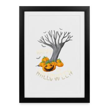 Ferme des citrouilles d’Halloween - Affiche encadrée (27 × 37 cm) - noir - Devant