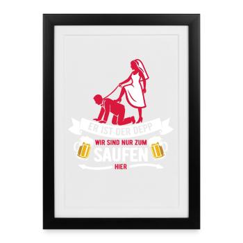 C’est lui l’idiot - JGA Team Bräutigam - Affiche encadrée (27 × 37 cm) - noir - Devant