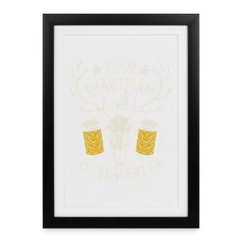 Bachelor Party - Team Bräutigam - it's escalating anyway - Framed poster (27 × 37 cm) - black - Front